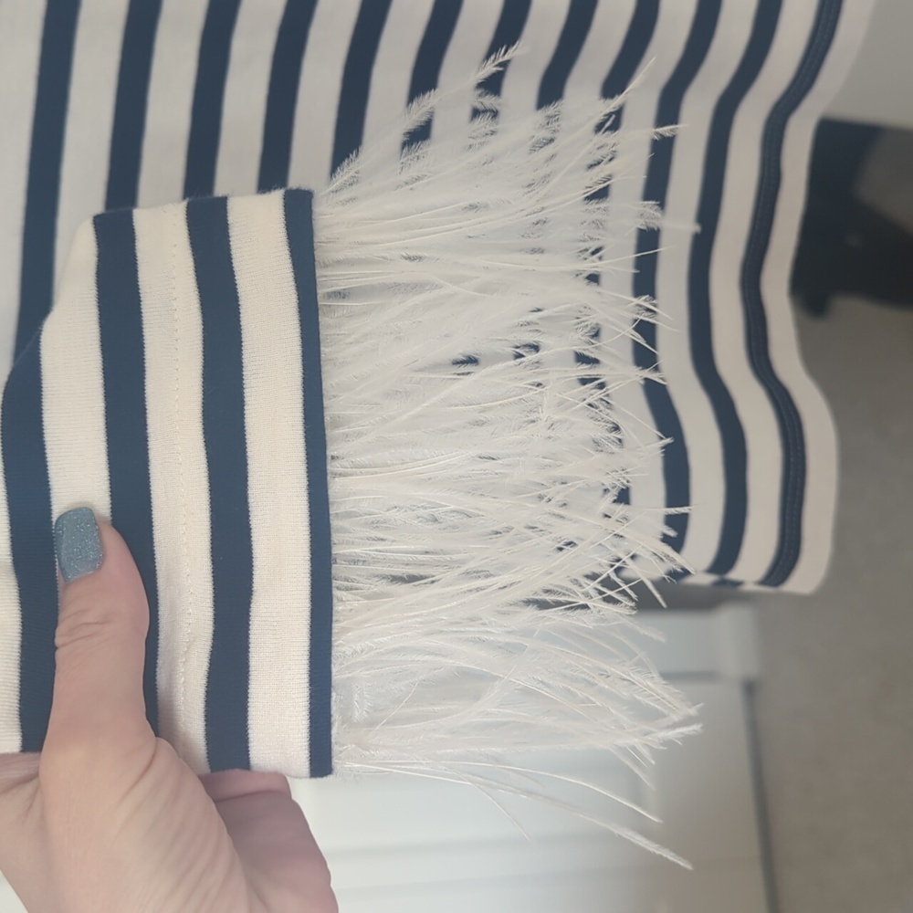 J Crew Feather Feather Striped Top - Picture 4 of 7